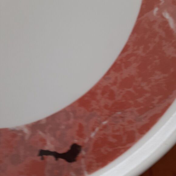 Villeroy Boch warm tones Siena cake plate 12 7/8" salmon pink marbelized - Picture 2 of 5